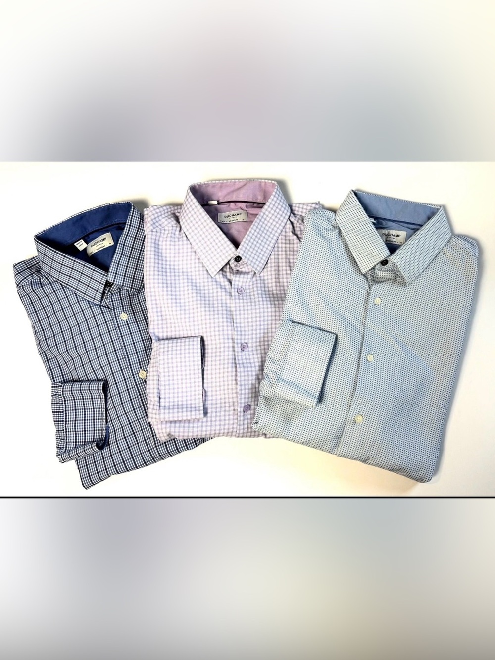 Duchamp London Men's Tailored Fit Dress Shirts Lot of 3 Size 17.5 XL .44
